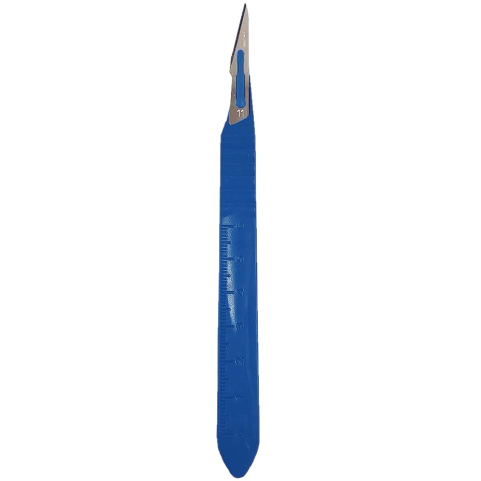 Scalpel Exel No. 11 Stainless Steel / Plastic Classic Grip Handle Sterile Disposable (10/BX 10BX/CS) by Exel Corporation  ID 29552